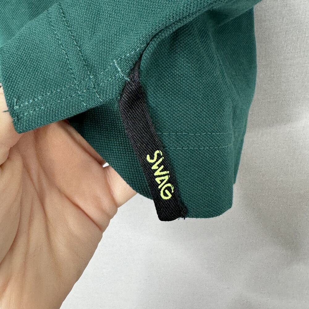 Swag Golf Masters Polo Shirt Mens Large Green Skull Logo Embroidered Performance - Picture 4 of 12